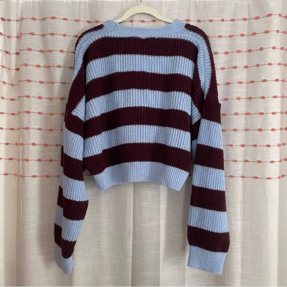 Nasty Gal Stripe Knit Cropped Cardigan - NWT! - Picture 3 of 3